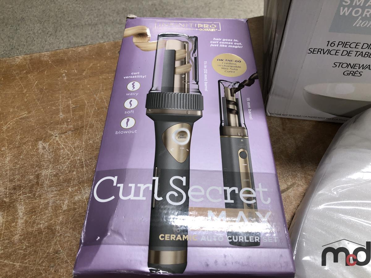 Nova Form Memory Foam Pillow, 16Piece Dish Set, Curling Iron & Toilet Seat